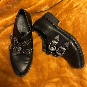 Black Faux Leather Shoes